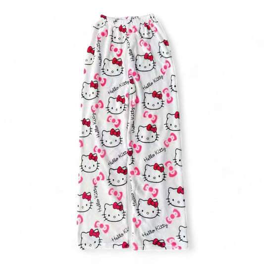 Hello Kitty Pyžamo Kalhoty - White/Bílé