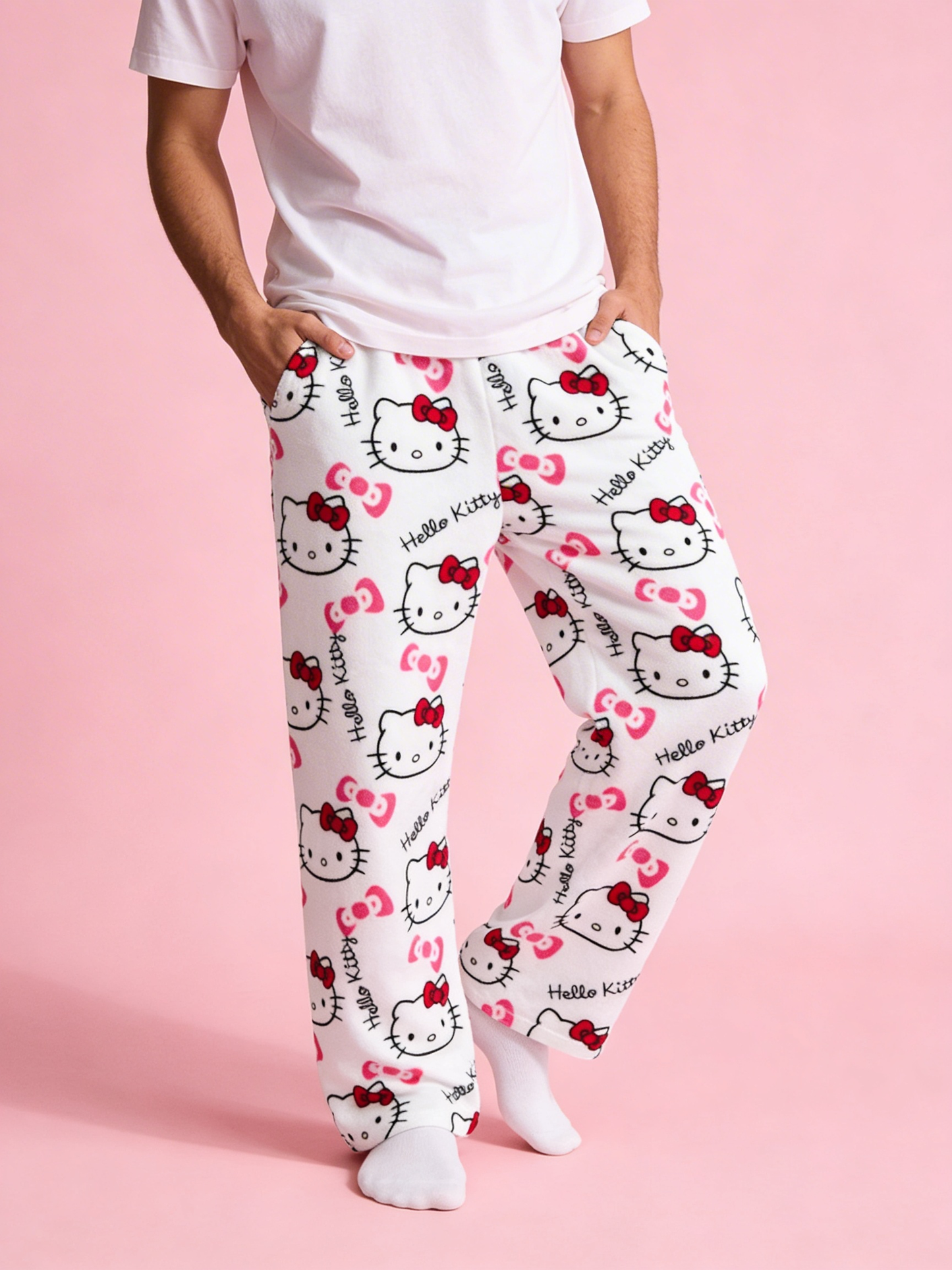 Hello Kitty Pyžamo Kalhoty - White/Bílé