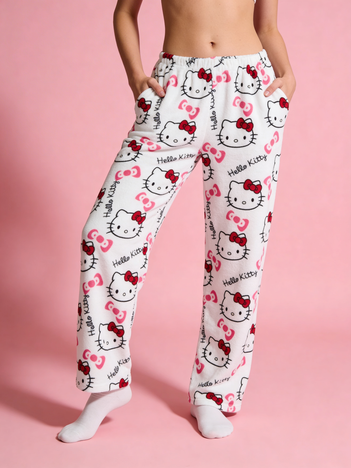 Hello Kitty Pyžamo Kalhoty - White/Bílé