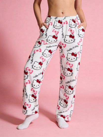 Hello Kitty Pyžamo Kalhoty - White/Bílé