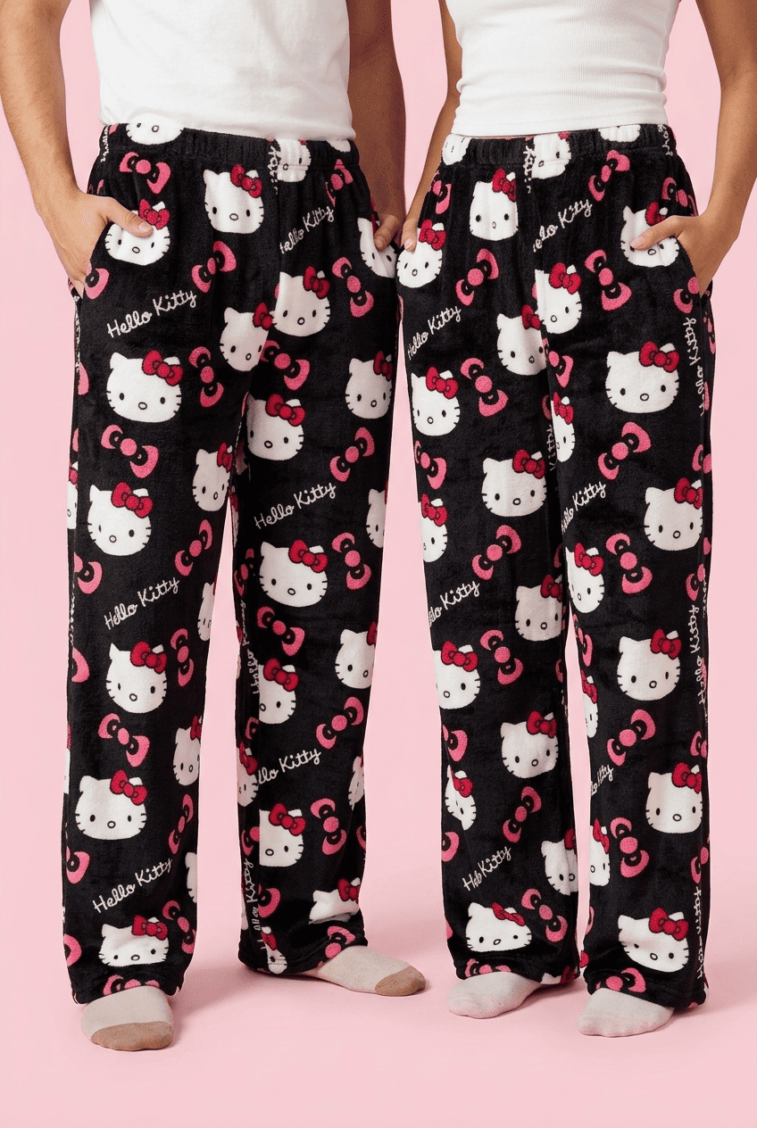 Hello Kitty Pyžamo Kalhoty - Black/Černé