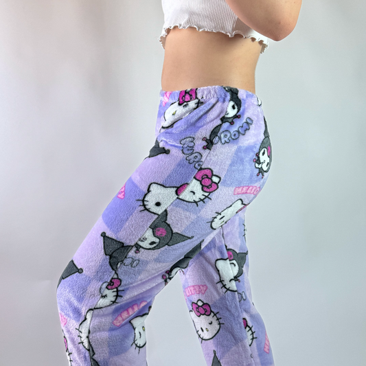 Hello Kitty X Kuromi Pyžamo Kalhoty - Fialová/Purple