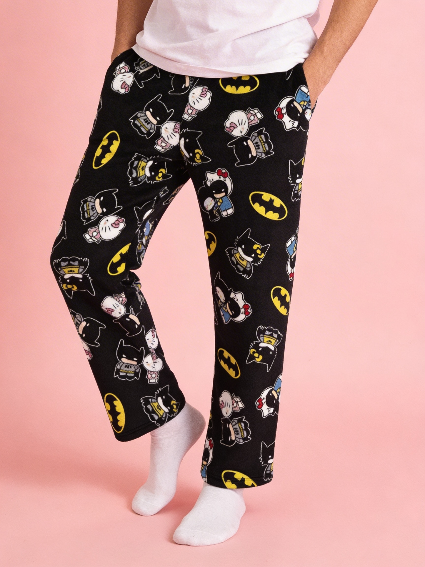 Batman X Hello Kitty Pyžamo Kalhoty - Black/Černé