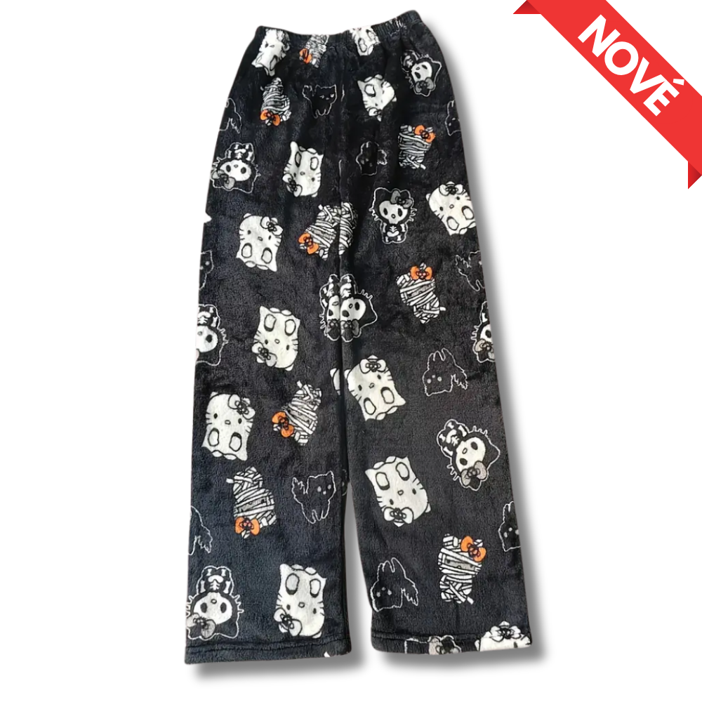 Hello Kitty Pyžamo Kalhoty - Halloween/Černé
