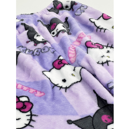 Hello Kitty X Kuromi Pyžamo Kalhoty - Fialová/Purple
