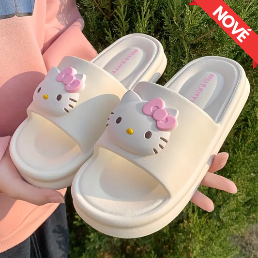 Hello Kitty Pantofle Béžové