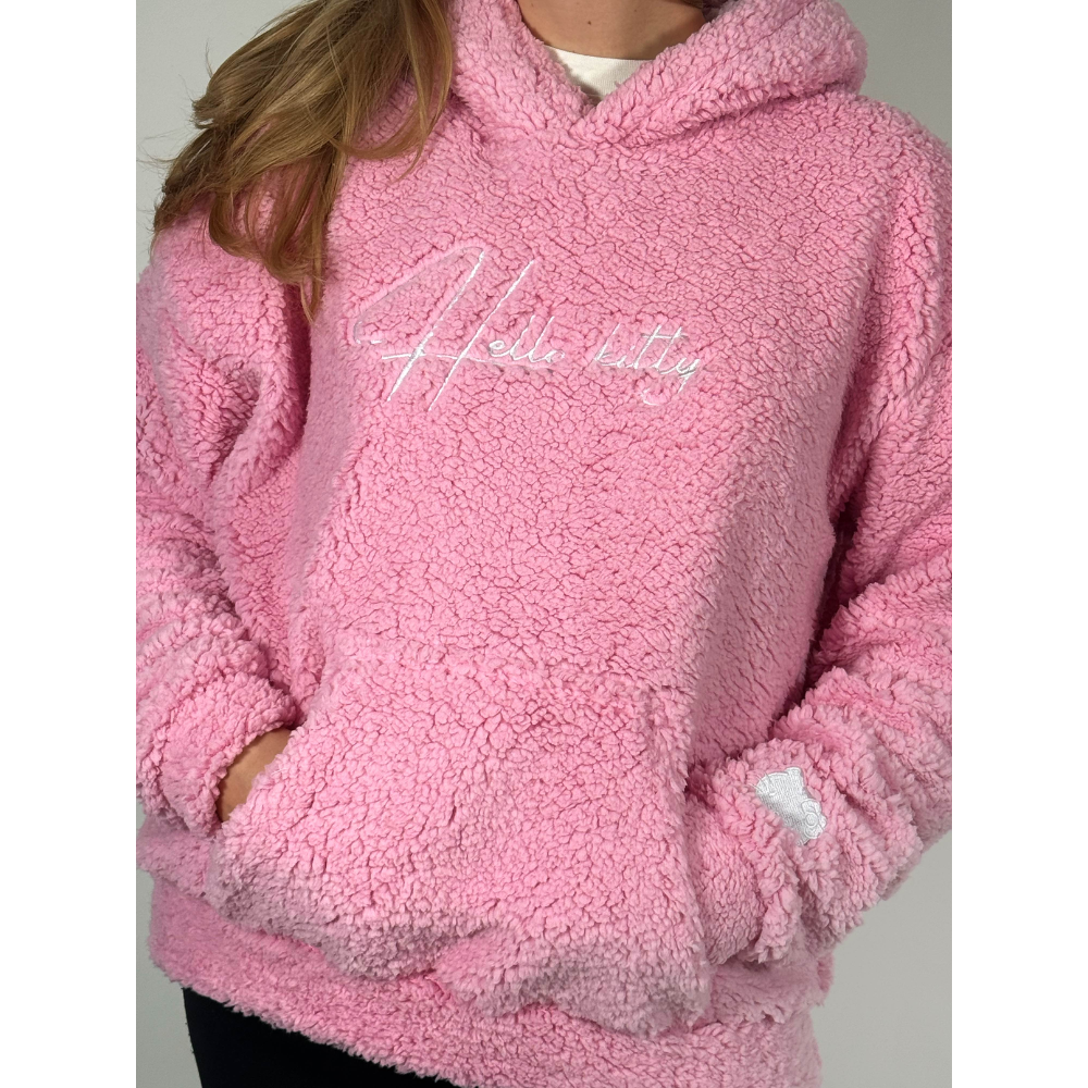 Hello Kitty Fluffy Oversized Hoodie - Pink/Růžová