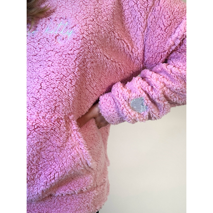 Hello Kitty Fluffy Oversized Hoodie - Pink/Růžová