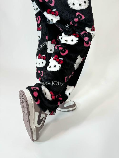 Hello Kitty Pyžamo Kalhoty - Black/Černé