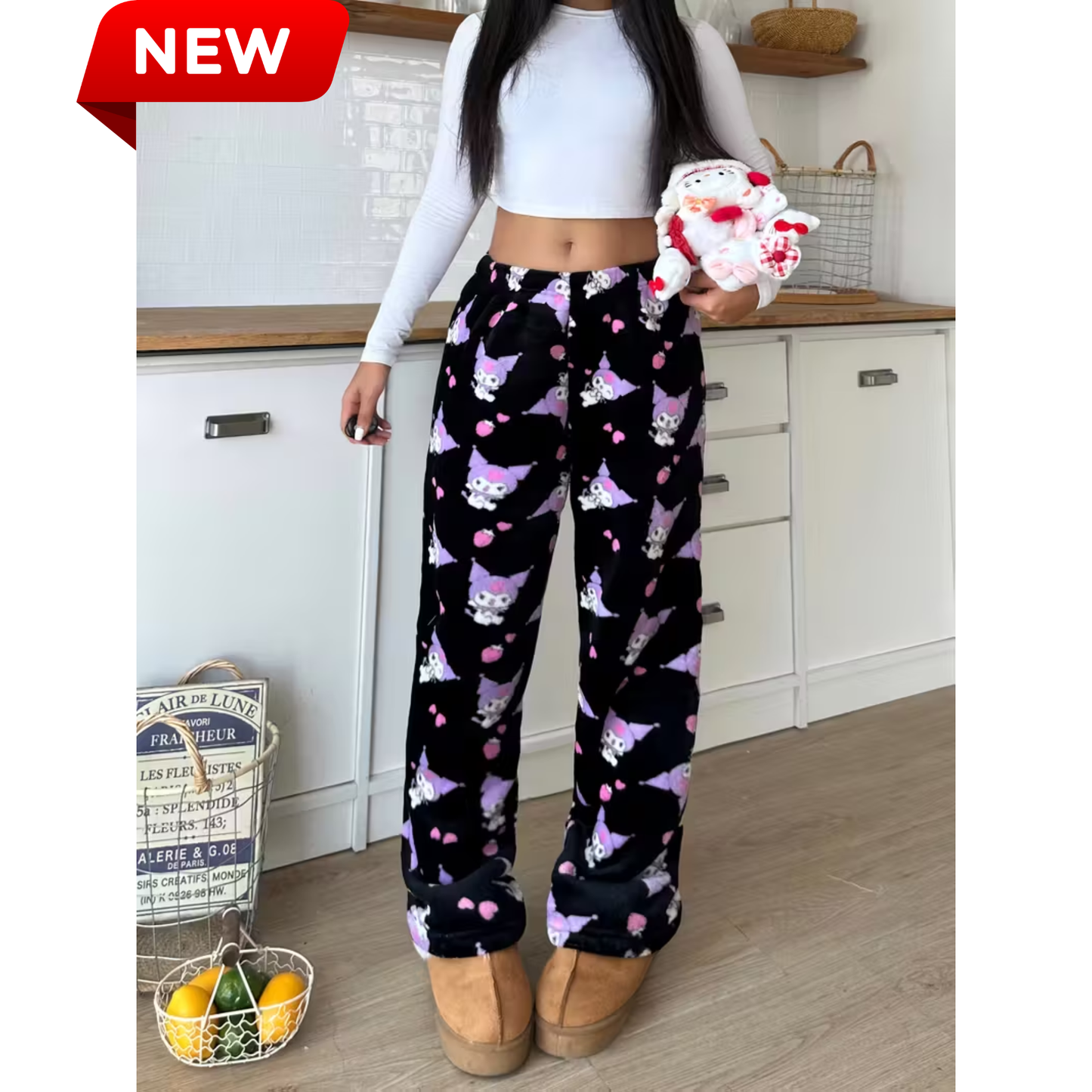 Kuromi Pyžamo Kalhoty - Černé/Black