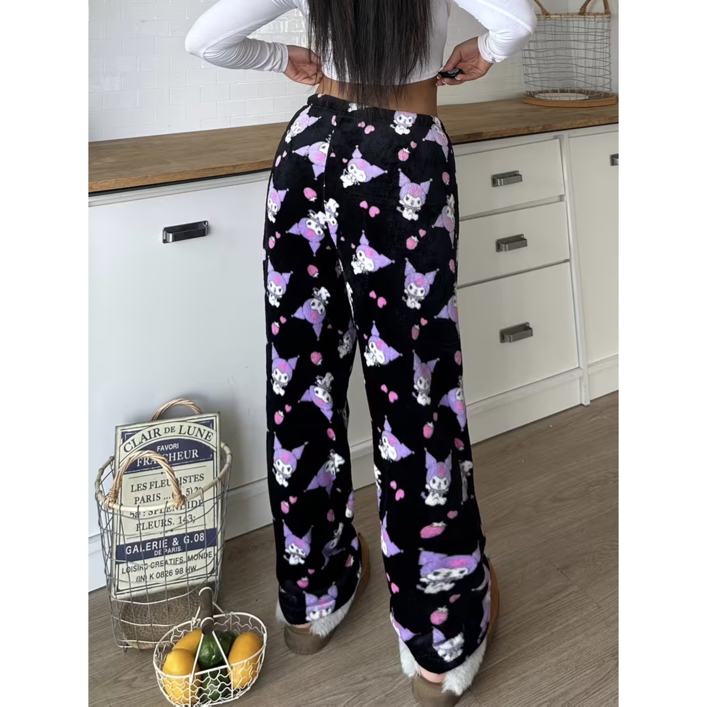 Kuromi Pyžamo Kalhoty - Černé/Black