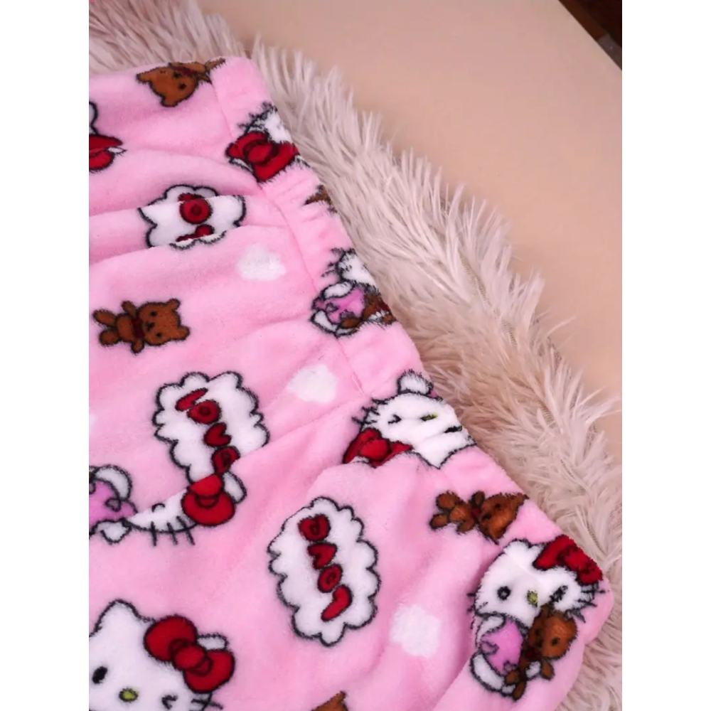 Hello Kitty Pyžamo Kalhoty - Pink Teddy