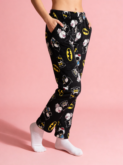 Batman X Hello Kitty Pyžamo Kalhoty - Black/Černé