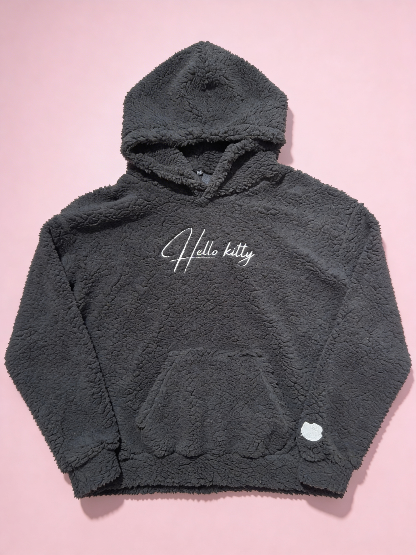 Hello Kitty Fluffy Oversized Hoodie - Black/Černá