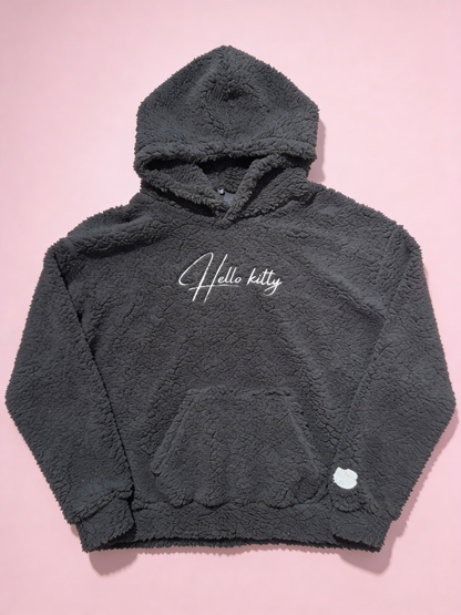 Hello Kitty Fluffy Oversized Hoodie - Black/Černá