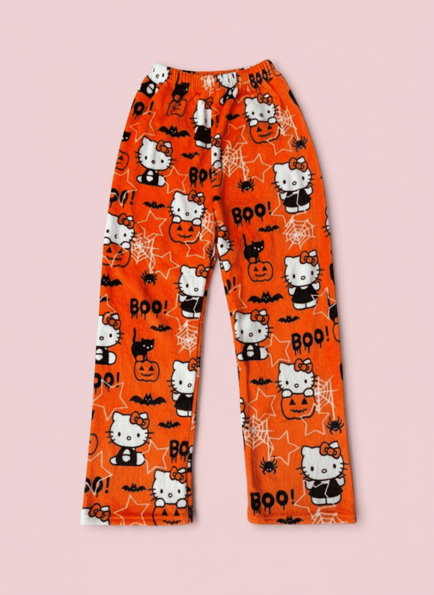 Hello Kitty Pyžamo Kalhoty - Halloween/Oranžové