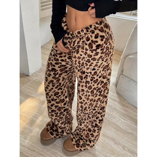 Leopard Pyžamo Kalhoty - Hnědé/Brown