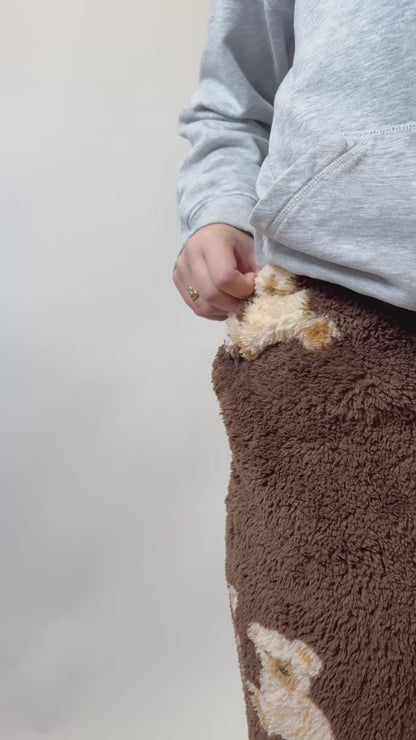 Teddy Pyžamo Kalhoty - Hnědé/Brown