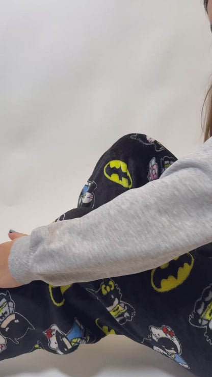 Batman X Hello Kitty Pyžamo Kalhoty - Black/Černé