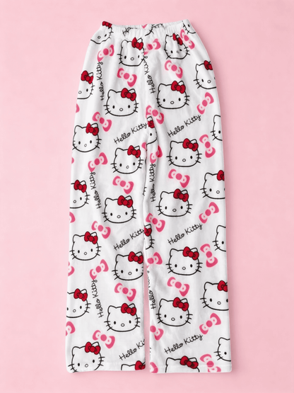 Hello Kitty Pyžamo Kalhoty - White/Bílé